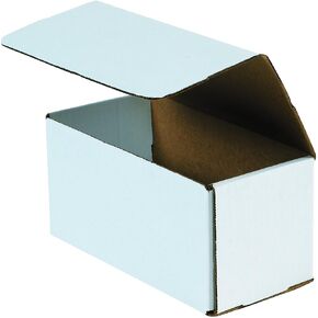 Boxes Fast BFM844 Corrugated Cardboard Mailers, 8 x 4 x 4 Inches, Tuck Top One-Piece, Die-Cut Shipping Cartons, Medium White Mailing Boxes (Pack of 50)