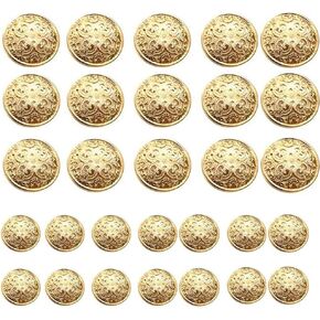 30 pcs الزر المعدني العتيقة العتيقة مجموعة أحجام من 18 ملم / 0.7in ، 25 مم / 1 بوصة أزرار الخياطة المعدنية المتميزة مع مستدير على شكل زخارف الحرف الدعوى ديي ، (الفضة)