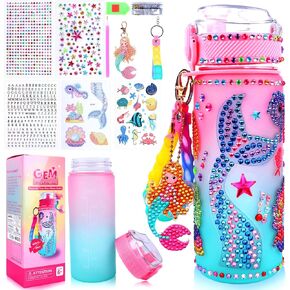 Unicorn Diamond Art Kits for Girls - Decorate Your Own Water Bottle Kits for kids Ages 5-12 - Girls Easter Basket Stuffers - Painting Arts Crafts Toys for 6 7 8 9 10 Year Old Girl Birthday Gifts Ideas