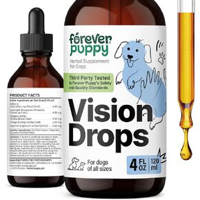 Vision Supplements for Dogs - Eye Tincture w/Bilberry & Eyebright Herb - All Breeds & Sizes - Liquid Dog Food Supplements for Vision Support & Eye Clarity - Sugar & Alcohol-Free - 2 oz