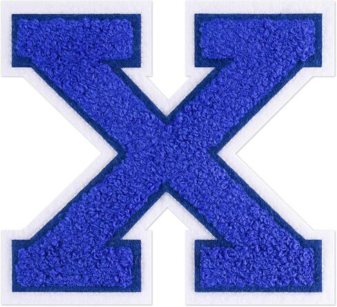 Blue Iron On Letters Varsity Letter Patches Large Chenille Iron On Letters for Clothing Iron On Patch for Jacket/Hoodie/Varsity R (6.0") in Kuwait