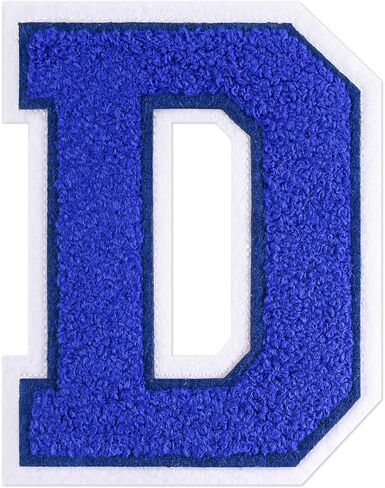 Blue Iron On Letters Varsity Letter Patches Large Chenille Iron On Letters for Clothing Iron On Patch for Jacket/Hoodie/Varsity R (6.0") in Kuwait