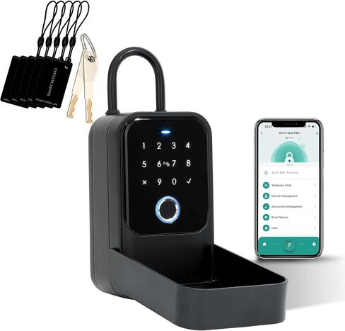 Smart Key LockBox,Bluetooth LockBox with Wi-Fi Hub for Anywhere Access, APP Control&Keys& Fingerprint& Password&IC Crad&Voice Control,6 Unlock Methods Electronic LockBox in Kuwait