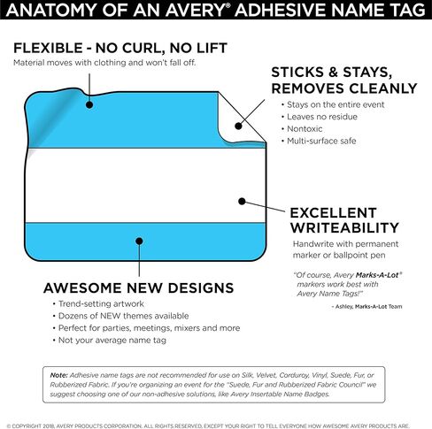 علامات اسم حدث Avery Premium ، أسئلة Breaker Ice ، لا مصعد لا حليقة ، 36 ملصقات اسم اليدوية in Kuwait