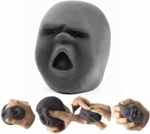 كرات العاطفة الوجه البشري المضحكة ، ألعاب تململ الإجهاد التخلص من ألعاب الإجهاد الكرة للأطفال والبالغين ، ألعاب حسية للتوحد (أسود ، سحق) in Kuwait