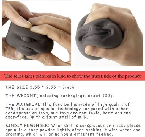 كرات العاطفة الوجه البشري المضحكة ، ألعاب تململ الإجهاد التخلص من ألعاب الإجهاد الكرة للأطفال والبالغين ، ألعاب حسية للتوحد (أسود ، سحق) in Kuwait