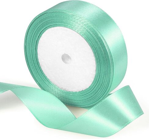 Satin Ribbon 1 Inch x 25 Yards Ribbon, Solid Color Fabric Ribbon for Gift Wrapping, Wedding, Polyester Gift Ribbon for Birthday Party Decoration, Craft, Hair, Floral, Sewing (Light Yellow #10) in Kuwait