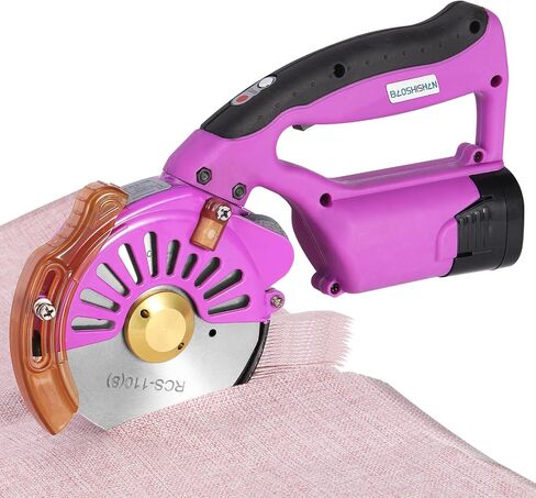 BAOSHISHAN Electric Fabric Rotary Cutter Heavy Duty Speed Adjustable Fabric Scissors 100mm/4inch Round Blade 27mm/1.06inch Thickness Cutting Machine for Multilayer Fabric Leather Cloth Carpet (Blue) in Kuwait