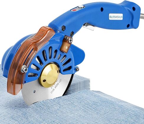 BAOSHISHAN Electric Fabric Rotary Cutter Heavy Duty Speed Adjustable Fabric Scissors 100mm/4inch Round Blade 27mm/1.06inch Thickness Cutting Machine for Multilayer Fabric Leather Cloth Carpet (Blue) in Kuwait
