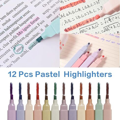 41 PCS Aesthetic School Supplies with Cute Pen Case, 5 Black Ink Gel Pens, 12 Pastel Highlighters, 6 Mechanical Pencils Set 0.5 & 0.7 mm for School Supplies Essentials (Pink) in Saudi Arabia