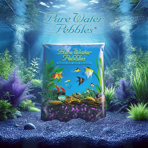 الحصى السمك الأبيض للثلوج - 5 رطل - الركيزة غير السامة ، الملونة ، النابضة بالحياة لأحواض السمك ، التكراريوم ، الأحواض والحرف اليدوية in Kuwait