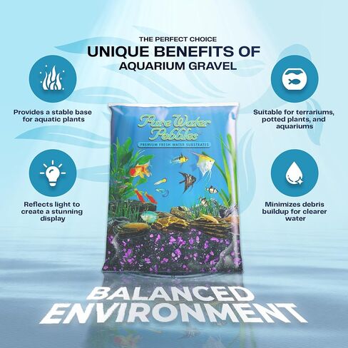 الحصى السمك الأبيض للثلوج - 5 رطل - الركيزة غير السامة ، الملونة ، النابضة بالحياة لأحواض السمك ، التكراريوم ، الأحواض والحرف اليدوية in Kuwait