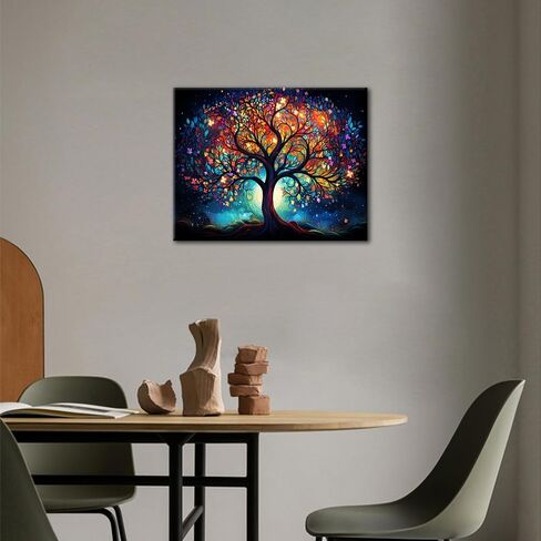 Paint by Number Tree of Life Paint by Numbers for Adult Light Tree Paint by Numbers for Beginner Colorful Tree Paint by Number Kits On Canvas for Home Wall Decor Arts Craft, 16x20inch in Kuwait