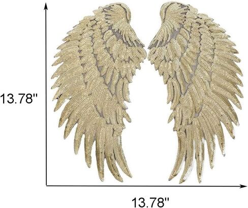 Large Red Mouth Gold Sequin Wing Iron on Patches Appliques Stickers Sew On Embroidered Lip Motif for DIY Clothes Jackets Jeans T-Shirt Pillow Case Sweatshirt Backpack Handbags, 3Pcs/lot in Saudi Arabia