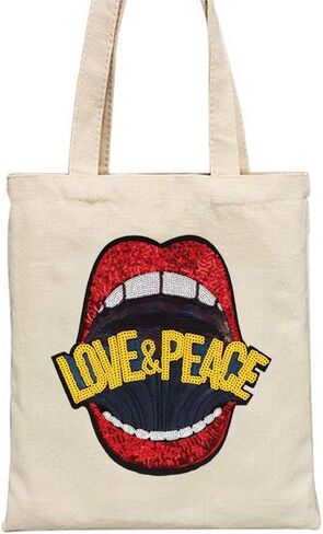 Large Red Mouth Gold Sequin Wing Iron on Patches Appliques Stickers Sew On Embroidered Lip Motif for DIY Clothes Jackets Jeans T-Shirt Pillow Case Sweatshirt Backpack Handbags, 3Pcs/lot in Saudi Arabia