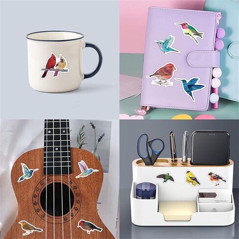 Colorful Birds Stickers Cute Animal Stickers for Kids Teens Adults, Eikecy Cool Stickers for Water Bottles Laptop Luggage Vinyl Waterproof Decals Kawaii Stickers(55PCS) in Saudi Arabia