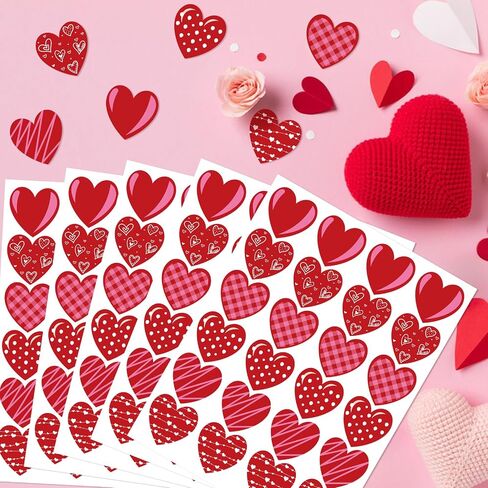 ملصقات القلب Anwyll ، ملصقات قلب عيد الحب ، 480 ٪ 1.5 بوصة ملونة ، ملصقات هدايا عيد الحب السعيد للطفل البالغ ، ملصق Love Love Labe Day Love Day. in Kuwait
