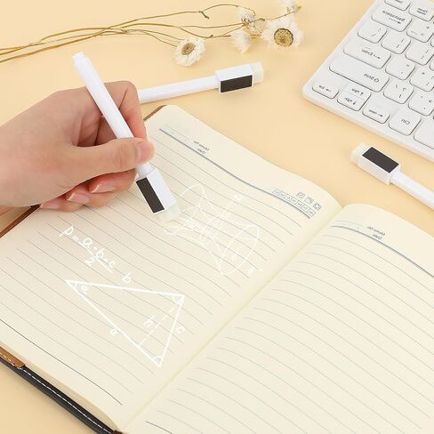 Mozeat Lens 12 Pcs Dry Erase Marker Magnetic White Fine Tip Magnetic Markers Whiteboard Markers with Eraser Marker for White Board Mini Dry erase Markers Dry Erase Pens for Office Home Black in Saudi Arabia