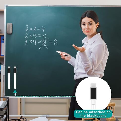 Mozeat Lens 12 Pcs Dry Erase Marker Magnetic White Fine Tip Magnetic Markers Whiteboard Markers with Eraser Marker for White Board Mini Dry erase Markers Dry Erase Pens for Office Home Black in Saudi Arabia