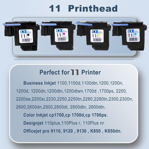 قطع غيار Ademon للطابعة 11 طباعة من أجل C4810A C4811A C4812A C4813A رأس طباعة ل 1000 1100 1200 2200 2280 2300 2300 2800 (Magenta | أصفر | سايان | أسود) in Kuwait