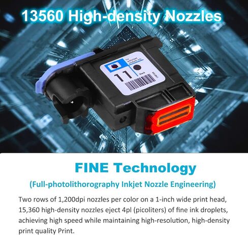 قطع غيار Ademon للطابعة 11 طباعة من أجل C4810A C4811A C4812A C4813A رأس طباعة ل 1000 1100 1200 2200 2280 2300 2300 2800 (Magenta | أصفر | سايان | أسود) in Kuwait