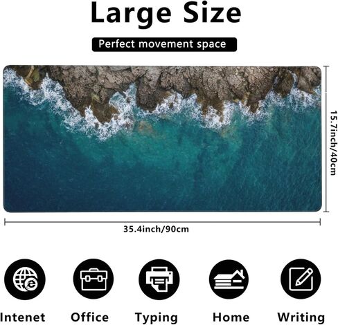 Gaming Mouse Mat Abstract Topography Large Mouse Pad Extended Mouse Pad Desk Mat Non-Slip Rubber Base Mice Pad Desk Pad for Office Game Home 35.4x15.75 in in Saudi Arabia