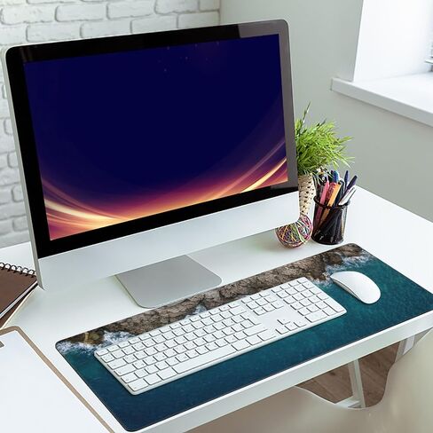 Gaming Mouse Mat Abstract Topography Large Mouse Pad Extended Mouse Pad Desk Mat Non-Slip Rubber Base Mice Pad Desk Pad for Office Game Home 35.4x15.75 in in Saudi Arabia