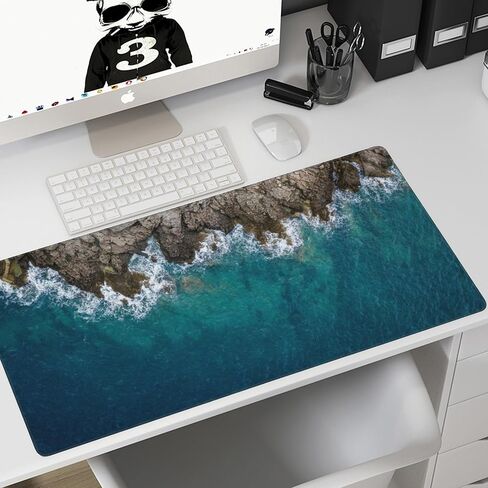 Gaming Mouse Mat Abstract Topography Large Mouse Pad Extended Mouse Pad Desk Mat Non-Slip Rubber Base Mice Pad Desk Pad for Office Game Home 35.4x15.75 in in Saudi Arabia