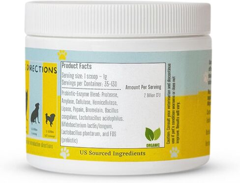Probiotics, Prebiotics, & Digestive Enzymes for Dogs| Limited Ingredients| Organic |Digestive Support |Allergy Relief |Immune Support| Reduces Inflammation| Diarrhea & Gas Relief in Kuwait