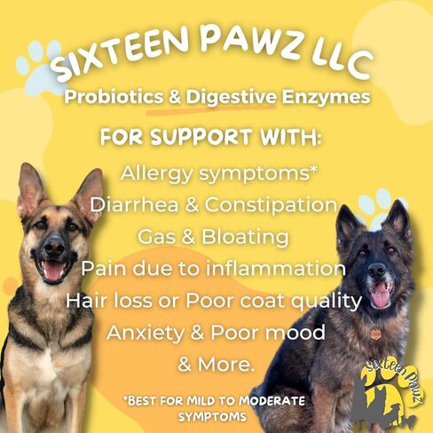 Probiotics, Prebiotics, & Digestive Enzymes for Dogs| Limited Ingredients| Organic |Digestive Support |Allergy Relief |Immune Support| Reduces Inflammation| Diarrhea & Gas Relief in Kuwait