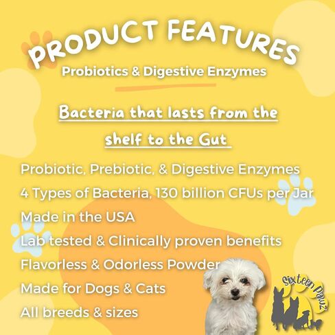 Probiotics, Prebiotics, & Digestive Enzymes for Dogs| Limited Ingredients| Organic |Digestive Support |Allergy Relief |Immune Support| Reduces Inflammation| Diarrhea & Gas Relief in Kuwait