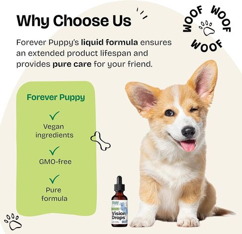 Vision Supplements for Dogs - Eye Tincture w/Bilberry & Eyebright Herb - All Breeds & Sizes - Liquid Dog Food Supplements for Vision Support & Eye Clarity - Sugar & Alcohol-Free - 2 oz in Saudi Arabia