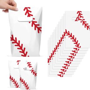 Infankey 50 PCS Baseball Gift Facs Plastic Baseball Goody Goody Treat Snack Candy Bags Baseball Party Form