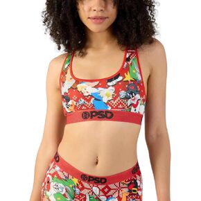 PSD Women's Looney Tunes Sports Bra - Racerback Sports Bras for Women with Breathable Microfiber Fabric