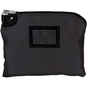 BankSupplies Laminated Nylon Locking Deposit Bag - Black - 15W x 11H - 2 Keys Included for Each Bag - HIPAA - Puncture Resistant Laminated Nylon - Double Stitched Seams