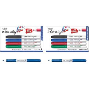 BIC Intensity Low Odor Dry Erase Marker, Fine Tip, Assorted Colors, Set of 4
