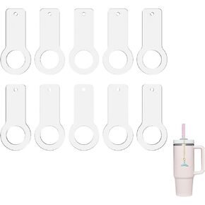 10 PCS blank Straw Charm, Straw Charm Clips for Tumbler Cup, Accessories Compatible Straw Toppers Charm Blank for Stanley Decorations