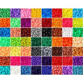 Libima 56000 Pcs 56 Bags Fuse Beads Bulk for Kids Art and Crafts 5 mm Assorted Iron Beads Set Multicolored for Birthday Gift Bracelet Making Accessories
