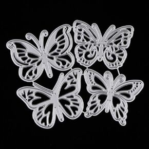 4 Pcs Metal Cutting Dies Stencils, KISSBUTY Criss-Cross Metal Butterfly Scrapbooking Dies Cuts Handmade Stencils Template Embossing for Card Scrapbooking Craft Paper Decor (Butterfly)