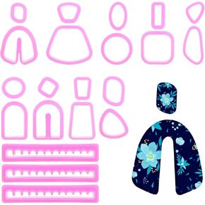 18 PCS Polymer Clay Cutters ، قواطع الطين للمجوهرات الطينية البوليمرية ، قواطع الطين البوليمر للأقراط ، قواطع طين بوليمر أساسية ، قواطع طين بوليمر السقوط in Kuwait