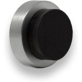 EVI Door Stop | Stainless Steel Door Stop - Adhesive and Screw Fastering - White Protective Rubber - Door Stop 0.94 x 0.55 Inches