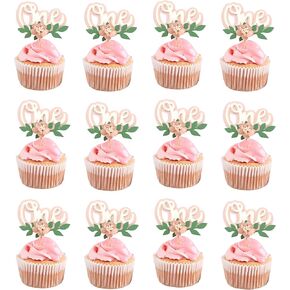 Floral Flower One Birthday Cupcake Toppers-Princess1st Birthday cake topper,Garden Floral Party Photo Props FOR Anniversary,wild one Fairy First Cupcake Topper,Sweet one Cake Smash anniversary topper