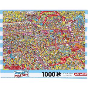 AQUARIUS Where’s Waldo? Cake Factory 1000pc Puzzle (1000 Piece Jigsaw Puzzle) - Glare Free - Precision Fit - Officially Licensed Where's Waldo Merchandise & Collectibles -22x28 Inches