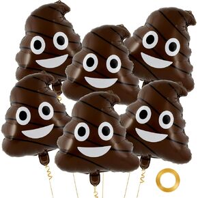 6 Pcs Funny Poop Balloons,22 Inch Poo Aluminum Foil Balloon,Prank Joke Party Decoration, Halloween Party Decorations