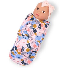 – 14-inch Realistic Baby Doll – Hazel Eyes & Huggable Soft Body – Floral Swaddle & Pink Bow Headband – Pretend Play – Toys for Kids Ages 2 Years Old & Up – Baby Doll & Floral Swaddle