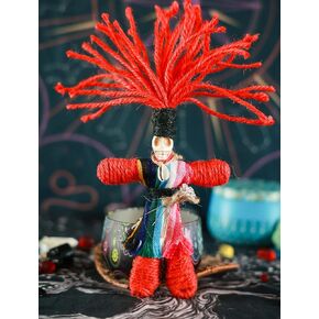 Voodoo Doll Handmade Set Real Hemp Rope Wrapped Skull Horror Witches Poppet Gifts Doll for Halloween Birthday Christmas Party Gift Supplies Decoration