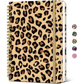 Lined Spiral Journal Notebook for Women, Pretty A5 College Ruled Hardcover Notebook for Work & Note Taking, Cute Aesthetic Journal for Writing, 140 Pages, Pink Floral & Butterfly