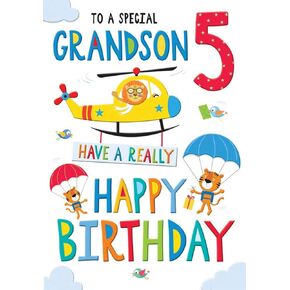 Regal Publishing Juvenile Birthday Card Age 5 Grandson - 9 x 6 inches C80577