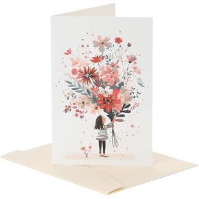Wedding Card, Bridal Shower Card, Engagement Card, Wedding Cards for Bride and Groom, 8'' x 5.3'' with Envelope (Love and Happiness)