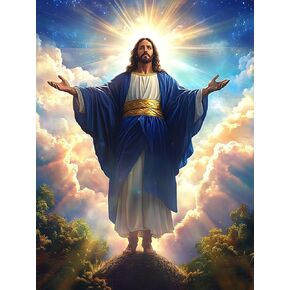 Bimkole 5D Diamond Art Kits for Adults Jesus, Full Drill DIY Rhinestone Embroidery Set Paint with Diamonds Art by Number Kits Cross Stitch Home Wall Craft Decoration 12x16 Inch w1276